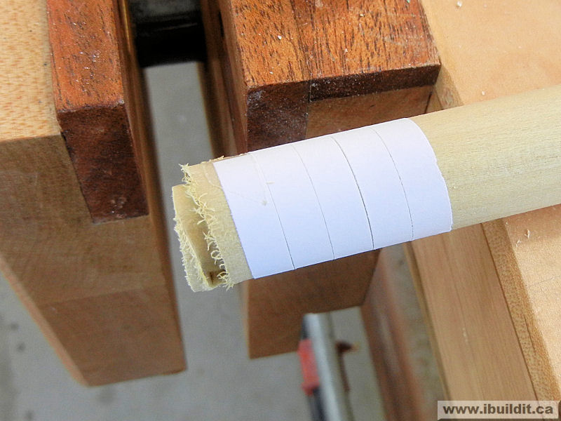 start of cut in dowel